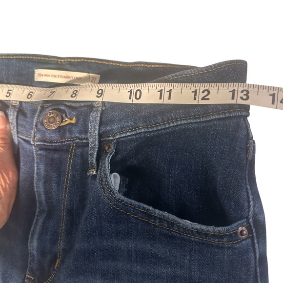 Levi’s 724 High Waist Straight Cropped Jeans Sz 27 - Picture 11 of 13